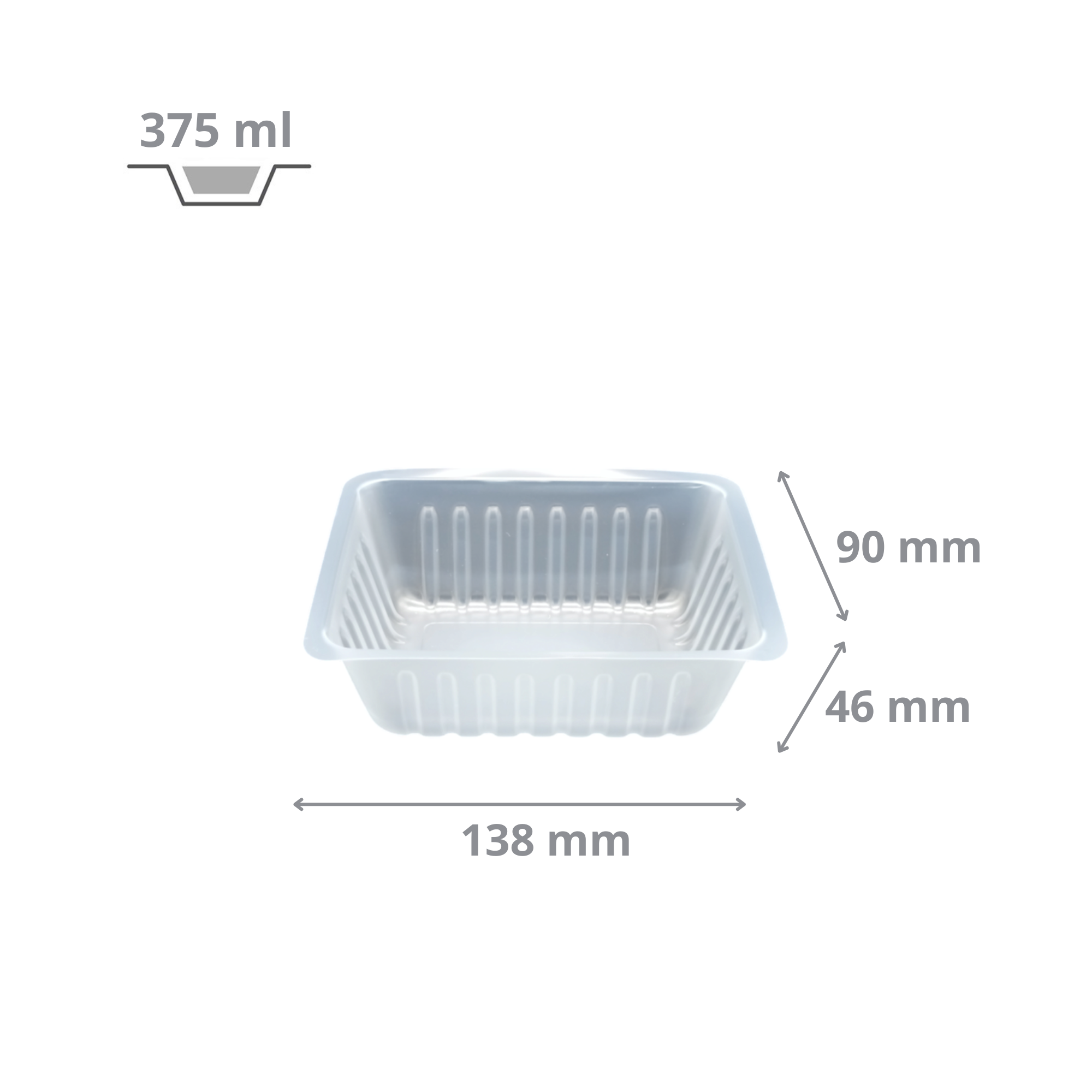 Barquette charcutière translucide 375 ml